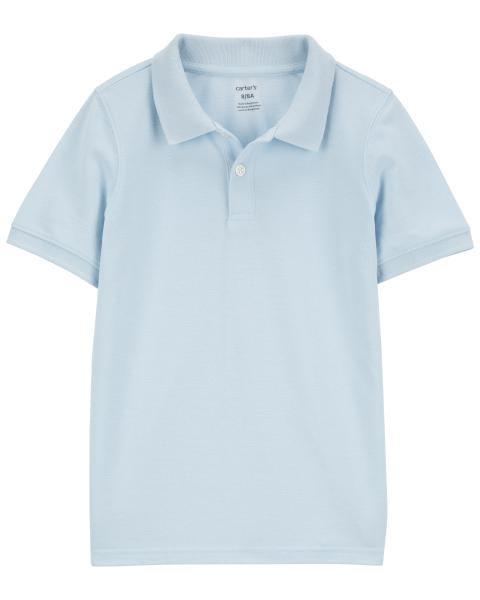 Ribbed Collar Polo Shirt