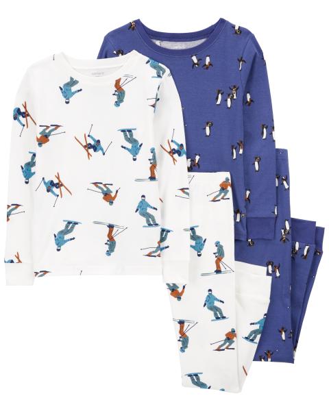 4-Piece Penguin 100% Snug Fit Cotton Pajamas