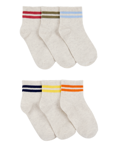 6-Pack Striped Ankle Socks