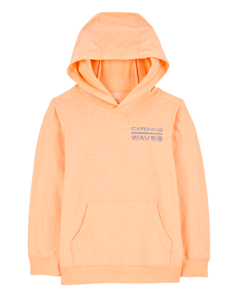 Wave Knit Hoodie - Orange