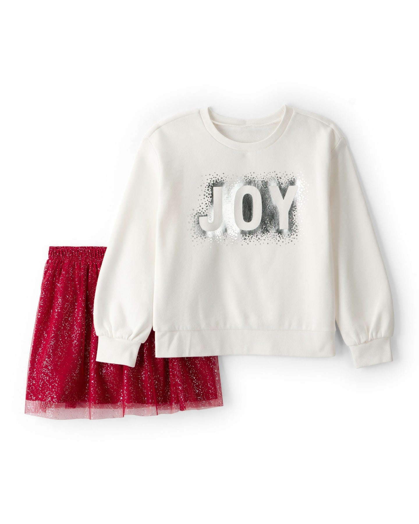 2PC Skirt Set Red and white