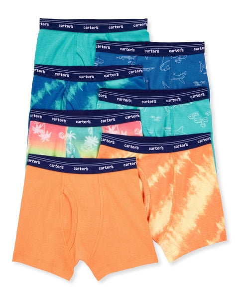 7-Pack Tropical Boxer Brief Underwear - Blue/Orange