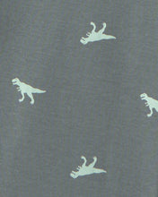 Cargar imagen en el visor de la galería, Dinosaur 100% Cotton Snug Fit 4-Piece Pajama Set - Green/Grey
