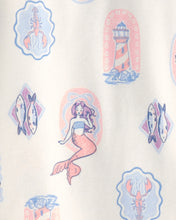 Cargar imagen en el visor de la galería, Mermaid 100% Cotton Snug Fit 4-Piece Pajama Set - Blue/Ivory
