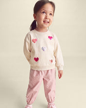 Cargar imagen en el visor de la galería, Toddler Girl Bow-Cuff Poplin Joggers - Pink
