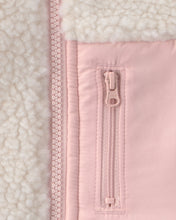 Cargar imagen en el visor de la galería, Toddler Girl Teddy Fleece Vest - Cream/Pink
