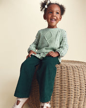 Cargar imagen en el visor de la galería, Toddler Girl 2-Piece Plaid Sweater Vest Top Set - Green
