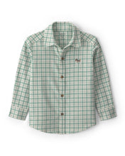 Cargar imagen en el visor de la galería, Toddler Boy Plaid Flannel Button-Down Shirt - Green/White
