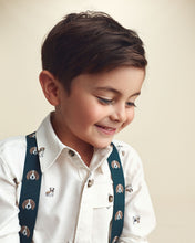 Cargar imagen en el visor de la galería, Toddler Boy Dog Long-Sleeve Button-Down Shirt - Cream
