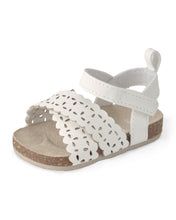Cargar imagen en el visor de la galería, Baby Girl Floral Sandals - White
