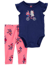 Cargar imagen en el visor de la galería, 2-Piece Floral Bicycle Bodysuit Pant Set

