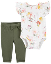 Cargar imagen en el visor de la galería, 2-Piece Floral Bodysuit Pant Set
