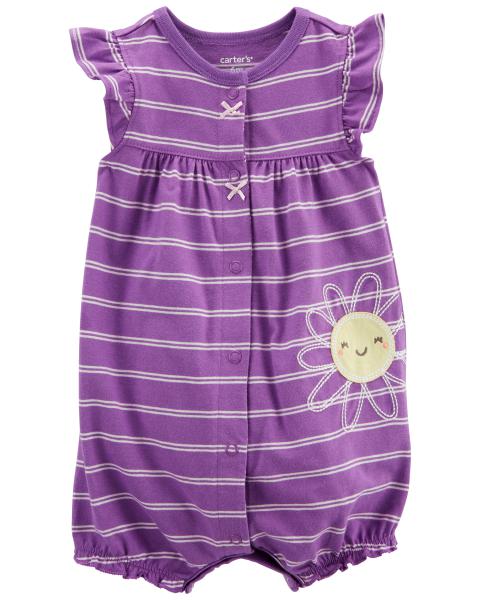 Purple Striped Romper