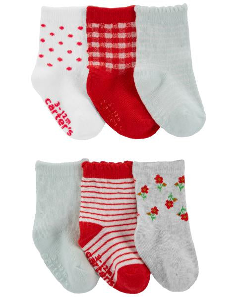 6-Pack Floral Socks