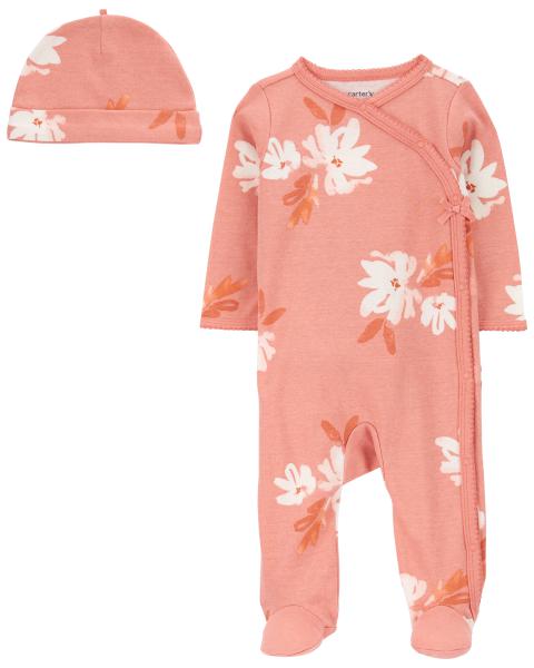 2-Piece Floral Sleep & Play and Cap Set