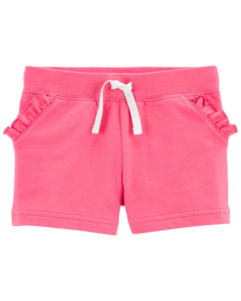 Ruffle Pull-On French Terry Shorts