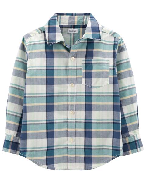 Camisa a cuadros con botones al frente