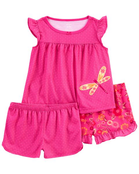 3-Piece Dragonfly Loose Fit PJs