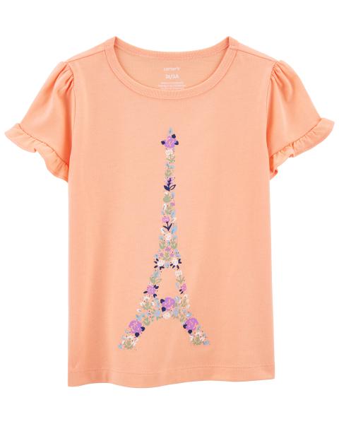 Floral Eiffel Tower Jersey Tee