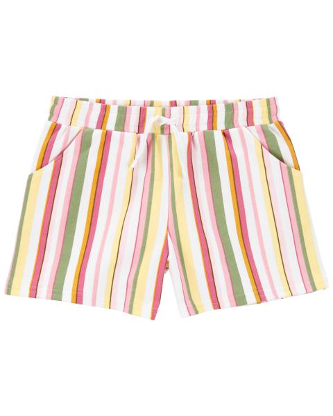 Striped Pull-On French Terry Shorts