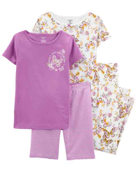 2-Pack 4 Piece Butterfly Pajama Set