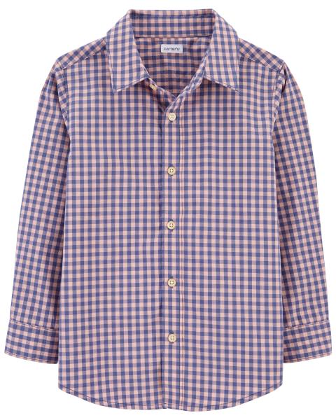 Plaid Button-Front Shirt