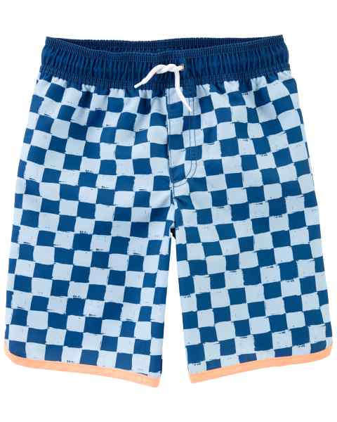 Checkered Swim Trunks