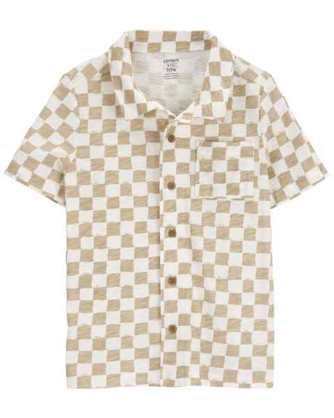 Checkered Button-Front Shirt